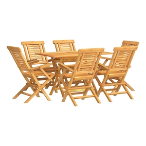 Afuera Living Solid Teak Wood Medium Foldable Garden Dining Set Natural/Brown