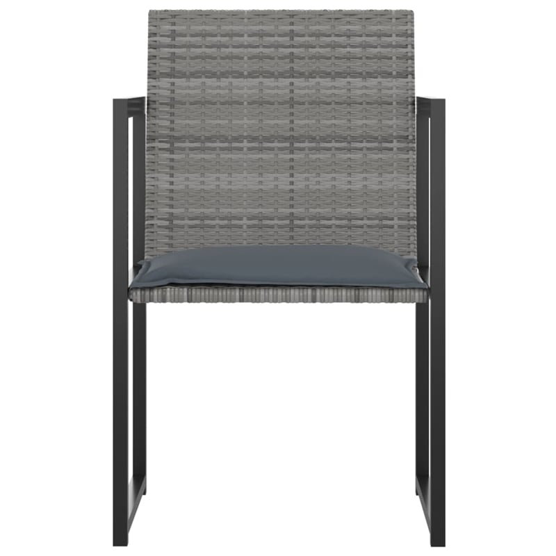Afuera Living Poly Rattan 7 Piece Removable Covers Outdoor Dining Set in Gray