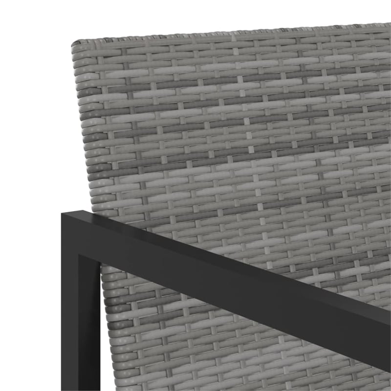 Afuera Living Poly Rattan 7 Piece Removable Covers Outdoor Dining Set in Gray