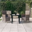 Afuera Living PE Rattan Standard Foldable Garden Dining Set in Gray and Black