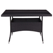 Afuera Living Garden Dining Set in Black Poly Rattan/Steel/Glass/Fabric