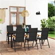 Afuera Living PE Rattan/WPC/Glass/Aluminum Standard Dining Set in Black/Brown