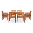 Afuera Living Solid Acacia Wood 7-Piece Set Outdoor Dining Set in Brown Frame