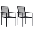 Afuera Living 3 Piece Powder-Coated Steel Dining Set in Black