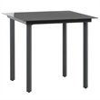 Afuera Living PVC Rattan/Glass/Powder-Coated Steel Medium Dining Set in Black