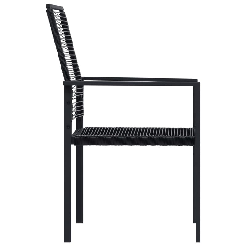 Afuera Living Powder-Coated Steel/PVC Hollow Rattan/Glass Dining Set in Black