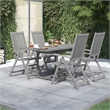 Afuera Living Solid Acacia Wood Standard Extendable Garden Dining Set in Gray