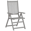 Afuera Living Solid Acacia Wood Standard Extendable Garden Dining Set in Gray