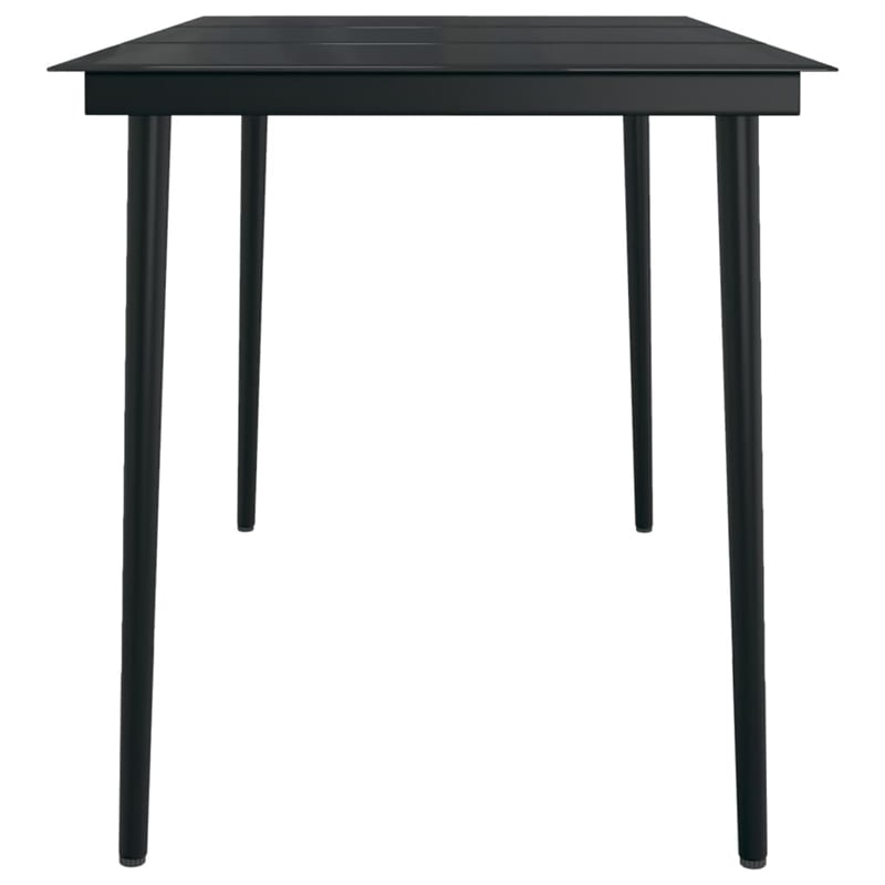 Afuera Living PE Rattan/Powder-Coated Steel Garden Dining Set in Black