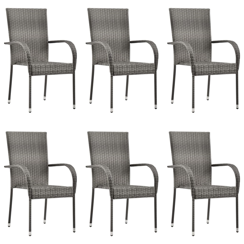 Afuera Living Solid Acacia Wood/Powder-Coated Steel Dining Set in Gray