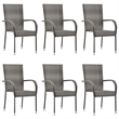 Afuera Living Solid Acacia Wood/Powder-Coated Steel Dining Set in Gray