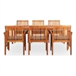 Afuera Living Outdoor Dining Set in Brown Frame and Dark Gray Cushions