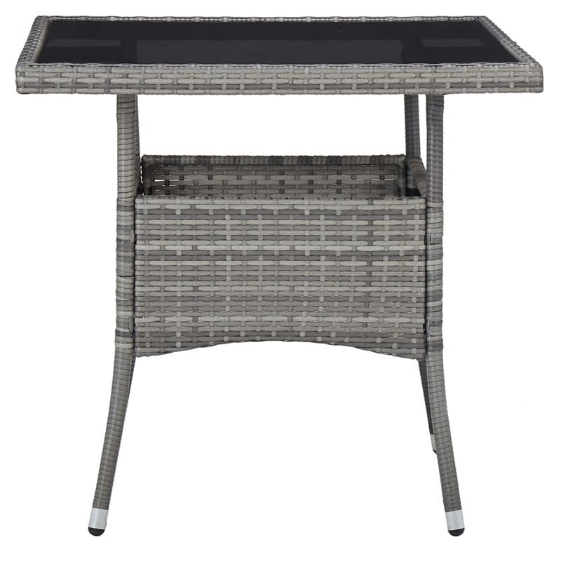 Afuera Living Dining Set in Gray with Poly Rattan Small Removable Covers