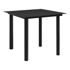 Afuera Living PVC Rattan/Powder-Coated Steel/Glass Dining Set in Black