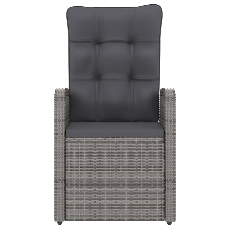 Afuera Living Outdoor Dining Set in Gray Poly Rattan/Dark Gray Cushion