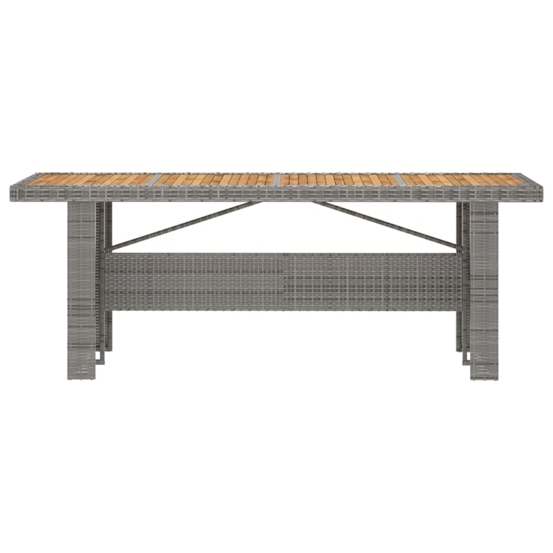 Afuera Living Outdoor Dining Set in Gray Poly Rattan/Dark Gray Cushion