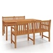 Afuera Living Solid Teak Wood Large Durable Garden Dining Set in Brown