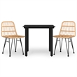 Afuera Living Steel & Tempered Glass Medium Garden Dining Set in Black