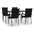 Afuera Living Poly Rattan Standard Foldable Garden Dining Set in Black