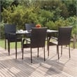 Afuera Living Poly Rattan Standard Foldable Garden Dining Set in Black
