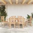 Afuera Living Solid Teak Wood Large Durable Garden Dining Set in Brown