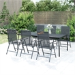 Afuera Living Powder-Coated Steel Garden Dining Set in Anthracite/Gray