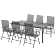 Afuera Living Powder-Coated Steel Garden Dining Set in Anthracite/Gray