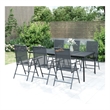 Afuera Living Powder-Coated Steel Garden Dining Set in Anthracite/Gray