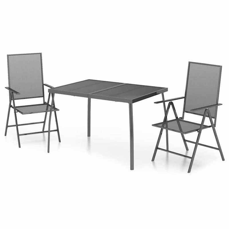Afuera Living Steel Medium Foldable Garden Dining Set in Anthracite/Gray
