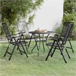 Afuera Living Contemporary Garden Dining Set in Anthracite/Gray
