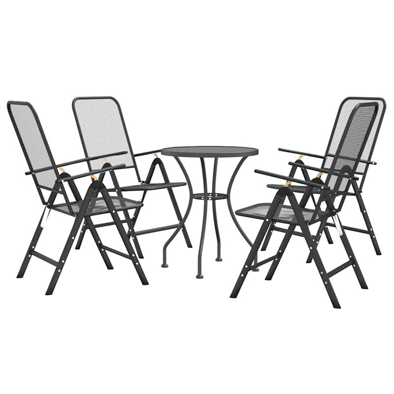 Afuera Living Contemporary Garden Dining Set in Anthracite/Gray