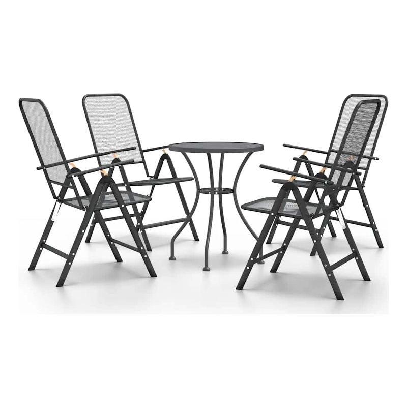 Afuera Living Contemporary Garden Dining Set in Anthracite/Gray