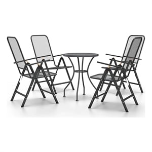 Afuera Living Contemporary Garden Dining Set in Anthracite/Gray