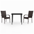 Afuera Living Contemporary Garden Dining Set in Brown and Black