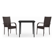 Afuera Living Contemporary Garden Dining Set in Brown and Black