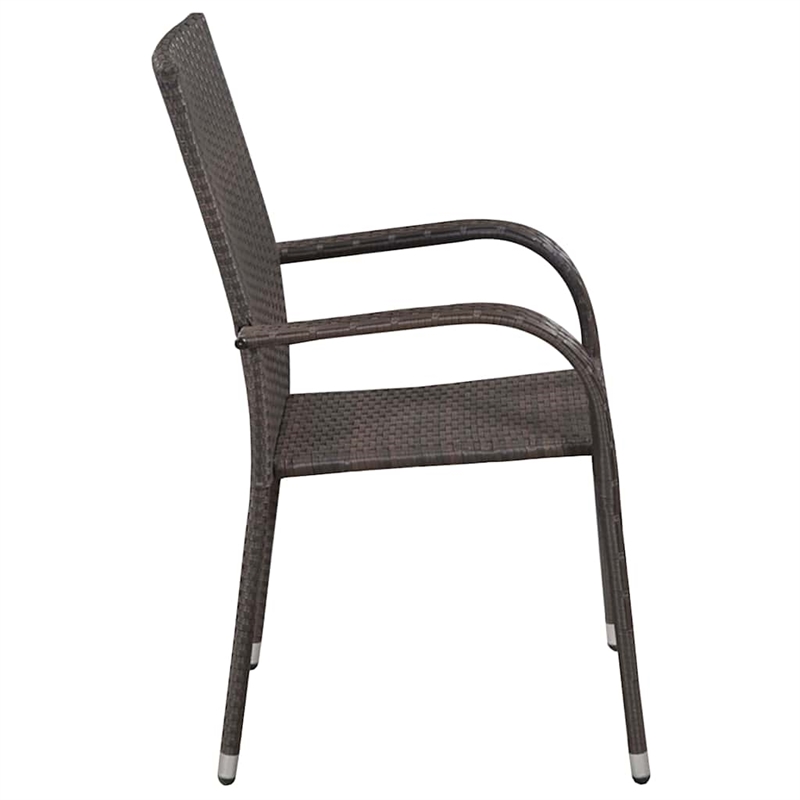 Afuera Living Contemporary Garden Dining Set in Brown and Black