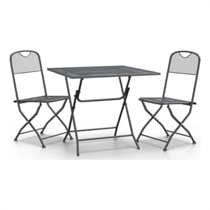 Afuera Living Contemporary Garden Dining Set in Anthracite/Gray