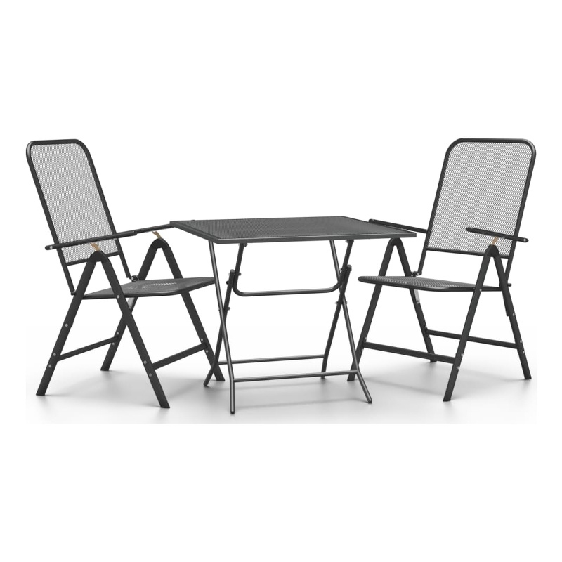 Afuera Living Contemporary Garden Dining Set in Anthracite/Gray