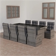Afuera Living Contemporary Outdoor Dining Set in Gray/Dark Gray