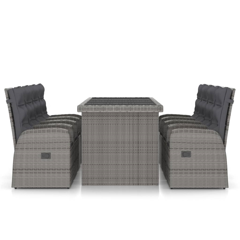 Afuera Living Contemporary Outdoor Dining Set in Gray/Dark Gray