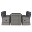 Afuera Living Contemporary Outdoor Dining Set in Gray/Dark Gray