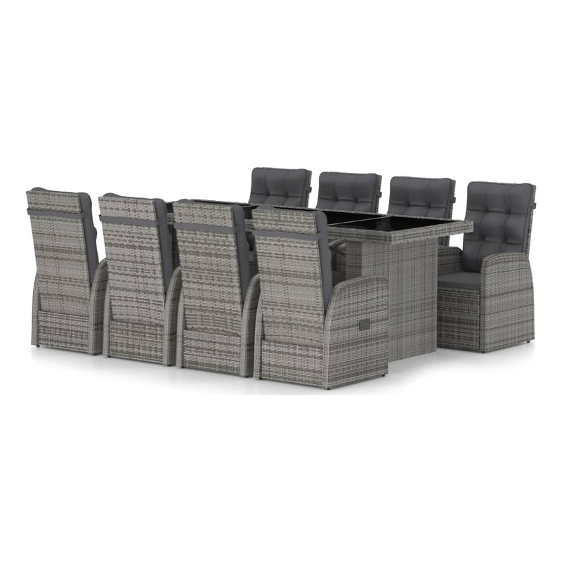 Afuera Living Contemporary Outdoor Dining Set in Gray/Dark Gray