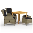 Afuera Living Contemporary Garden Dining Set in Brown and Black