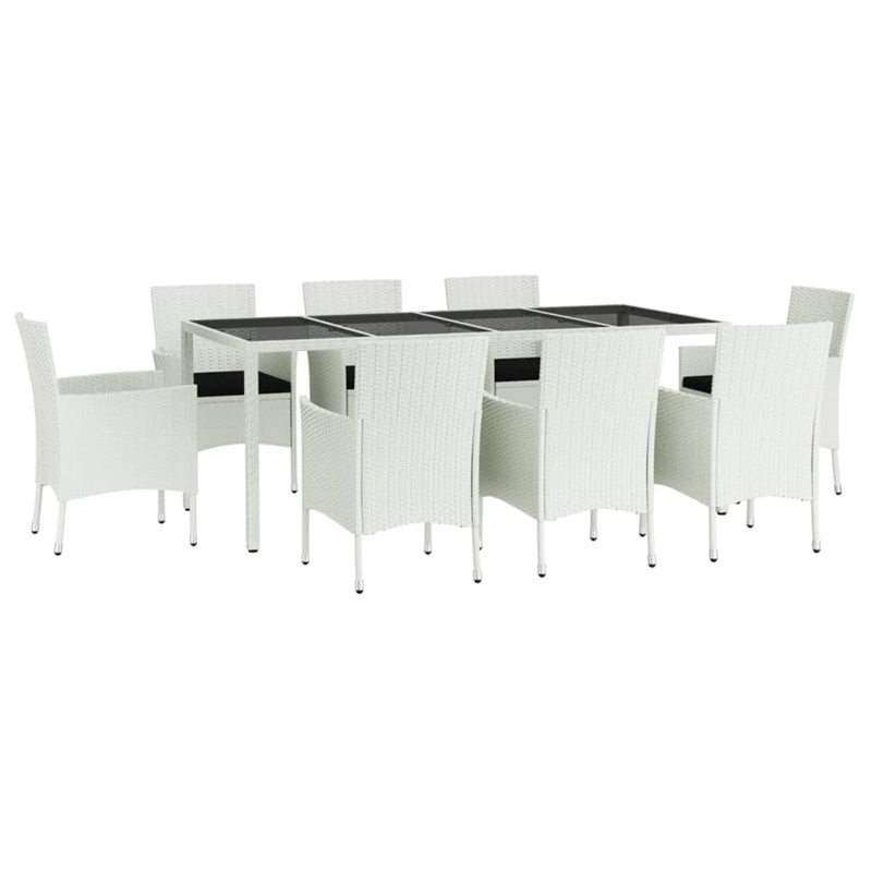 Afuera Living Contemporary 9 Piece Patio Dining Set White/Black