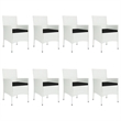 Afuera Living Contemporary 9 Piece Patio Dining Set White/Black