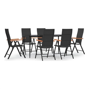 Afuera Living Contemporary Garden Dining Set in Black and Brown