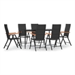 Afuera Living Contemporary Garden Dining Set in Black and Brown