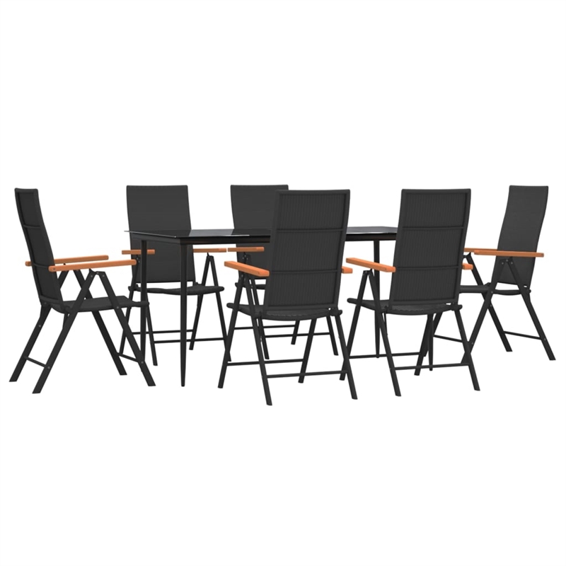 Afuera Living Contemporary Garden Dining Set in Black and Brown