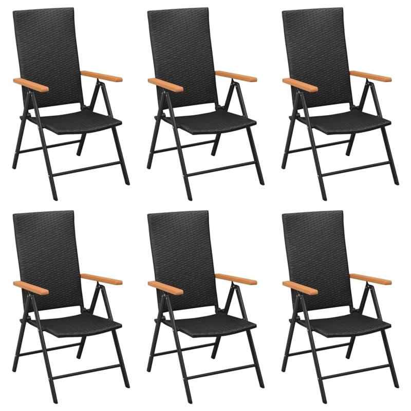Afuera Living Contemporary Garden Dining Set in Black and Brown