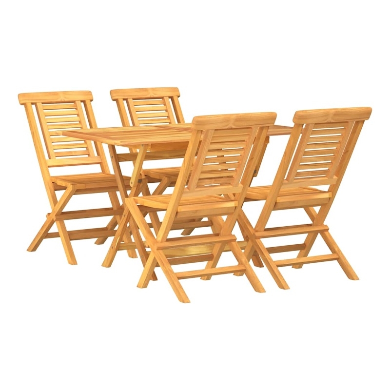 Afuera Living Contemporary Garden Dining Set Natural Teak/Brown